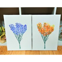 안개꽃 그림 인테리어액자 드라이플라워, A타입-퍼플앤화이트