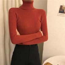 폴라티 목티 터틀넥 니트 여성용 스웨터 이너 기본