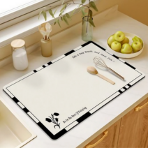 XXMZ 규조토 주방 물기 흡수 빨아쓰는 식기건조매트, 화이트