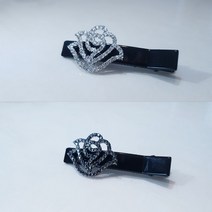 장미 옆머리핀 스와로브스키 큐빅으로 만든 악어핀 미니집게