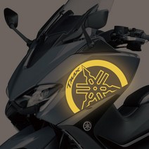 라인컷 야마하 티맥스560 2020-2021 프론트 스티커 데칼 TM-02, 노랑반사