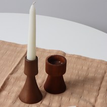 류블류샵 원목 우드 촛대 캔들 홀더, 숏우드촛대