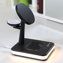 마고루체 5in1 맥세이프 고속 무선충전기 아이폰 애플워치 갤럭시 멀티 충전기, 블랙, 1개