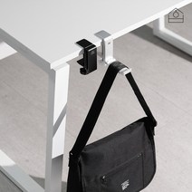 생활백서 히든 무타공 책상 가방걸이, 블랙+실버, 1개