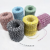 꽈배기지끈 포장용 종이끈 (2mm) 100m, 롤, 01 흰색