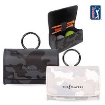 [PGA TOUR] THE PLAYERS 골프공 주머니 투볼 케이스 파우치, 헤리티지 카모 화이트 free