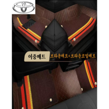 럭키카 도요타 카매트 바닥매트 이중매트 방수 6D 코일 탈부착 가죽 매트 캠리 프리우스 시엔나 RAV4 아발론 86, 브라운