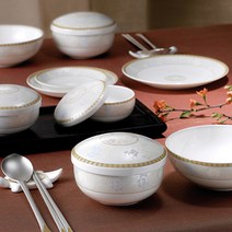 한국도자기 화원도 칠첩반상기 21p