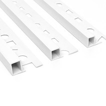 PVC 사각 플라스틱 재료분리대 화이트 타일몰딩 마감재 꼼꼼이 코너비드, 12mm