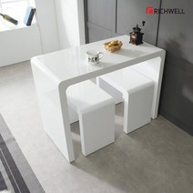 리치웰 하이그로시 멀티일자 식탁 테이블 1000 (의자별도), 화이트