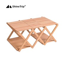 캠핑우드쉘프 야외 4 레이어 가변 행 피크닉 스토리지 랙 휴대용 접이식 다층 선반 나무 조리기구 접는 테이블