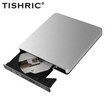 블루레이odd 플레이어 외장형 TISHRIC 블루레이 외장 CD DVD 광학 드라이브 컴퓨터용 3D 버너 리더 USB 3.0 ECD308, [01] 은, 1.은