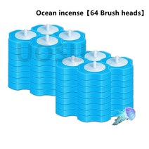 비데 청소 솔 UOSU일회용 화장실 브러시 액체 벽걸이 도구 욕실 교체 헤드 액세서리, 15 Ocean 64pcs