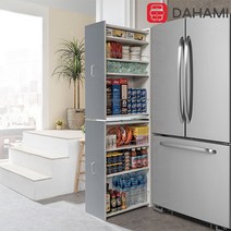 다하미가구 하이그로시 슬라이딩 냉장고 틈새 수납장, 그린