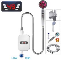 전기 순간 온수 인스턴트 급속 가열 Instant water heater shower 220v 욕실 수도꼭지 eu 플러그 hot water heater 3500w 디지털 컨트리, 3500w-빨강, 유럽 ​​연합