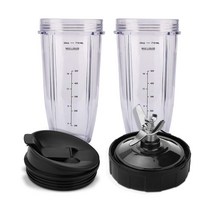 Ninja 교체 부품용 7 핀 추출기 블레이드 및 24oz 닌자 블렌더 컵 씰링 뚜껑 포함 nutri Ninja auto IQ용