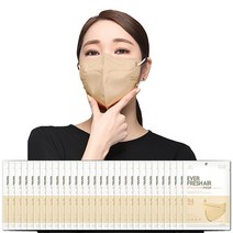KF94 대형 에버프레쉬 에어 스타일플러스 컬러 마스크 새부리형, 1매입, 50매, 베이지