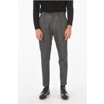 Cruna SINGLE-PLEATED MITTE HERRINGBONE 코튼 블렌드 PANTS S.MITTE.803NOTTE