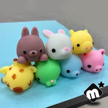 말랑말랑 통통 동물모찌 애니멀 말랑이 촉감놀이 스트레스볼 스퀴시 클레이 장난감, 단품