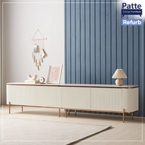 파뜨가구 크림로제 로즈골드 세라믹 2400 거실장, 크림화이트
