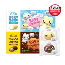 빙그레 [T] 디디디 누누씨 오구오구 고생했떡 찹쌀떡 2개 (우유크림/초코우유맛 택1), 우유크림맛 (6입) 2개