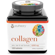 Youtheory Collagen 유씨어리 콜라겐 6000mg 비타민 C 120 정