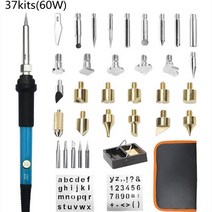 우드카빙키트 110V 220V 60W 용접 수리 도구 조각 Pyrography 펜 키트 가변 온도 납땜 철 나무 굽기, [02] 220V EU plug, [02] 37kits, 02 37kits_02 220V EU plug