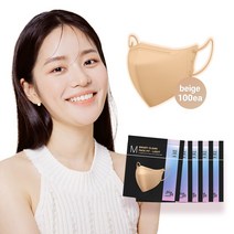 스마트클린페이스핏라이트보건용마스크(KF94)(중형)100매입, 100개입, 1개, 베이지