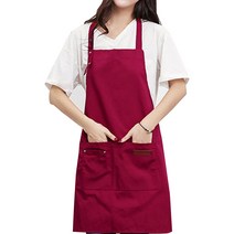 네이처안 코튼 바리스타 앞치마, 레드, 1개