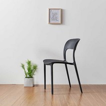 AND 무아르 디자인체어 식탁 의자 2개 BS7010, 블랙
