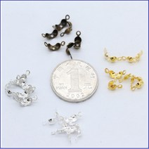 비즈 부자재 누름볼 올챙이캡 고정볼 부자재 오링 개고리 비즈 공예 200개입, 골드