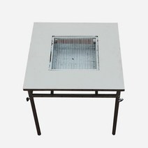 스테인레스 고기 숯불 불판 매장 업소 야외 테라스용, 55형 사각 바베큐 테이블