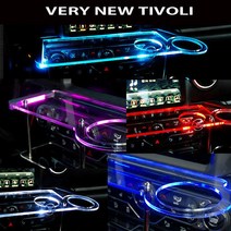 ArtX 베리뉴 티볼리 USB 5V LED 2단 차량용 무중력테이블 컵홀더 식탁 자동차 선반 핸드폰 거치대 수납용품, 일반형, 포함, 화이트