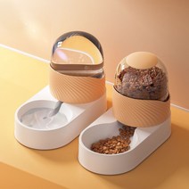 스마트 반려동물 고양이 강아지 자동 급식기 자동급수기4000ML, 오렌지