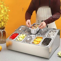 소분용기 스테인레스 식당 조미료 소스 선반 반찬통, 12칸 스텐 용기