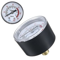 1Pcs 1/8 "수나사 유압 유체 압력 게이지 0-180PSI 0-12Bar 공기 압축기, 한개옵션0