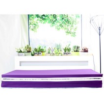 SEJEL.F (세젤에프) 3단 폴리 접이식 매트리스 고탄성 HR스펀지 퍼플 5CM, 블루