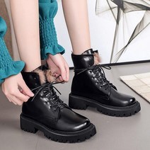 홍대언니 여성 퍼안감 유광 워커부츠 CB63B632 (5cm)