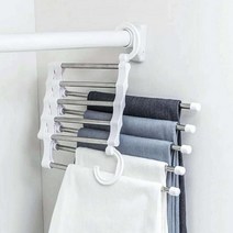 BNRY 옷정리 쉬운 간편깔금 매직 5단 바지걸이옷걸이 바지걸이 정리 자취생 필수품, 본상품