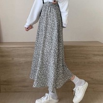 찰랑 쉬폰 꽃무늬 패턴 롱치마 편한 착용감 스커트 쉬폰롱스커트 꽃무늬롱 스타일 코디 찰랑쉬폰