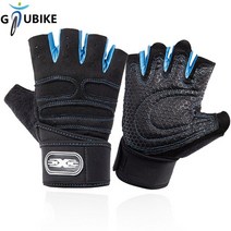 역도 바벨 역도스트랩땀흡수 방지 미끄럼 스포츠 장갑 충격 사이클링 역도 휘트니스, XL, 14 D light blue_01 M