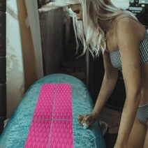 서핑보드 패들 수영 바디 아쿠아 바다 서핑 보드 트랙션 패드 미끄럼 방지 매트 부식 접착 그립 데크 테일 4 개, Black