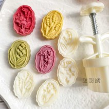 플라워 바람떡도구 절편 떡만들기 떡살 송편 월병, 50g-1틀4개의꽃-특별한모양의꽃틀