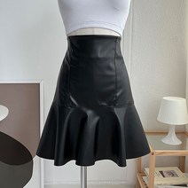 [모두다] [L~3XL/뒷밴딩/빅사이즈] 뉴진 레더 미니 스커트