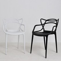 카페 플라스틱 인테리어 디자인 원룸 의자 마스터체어, 화이트, 1개