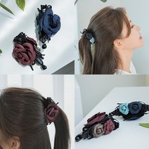 미스21 포근한 꽃 바나나핀 헤어핀 머리핀