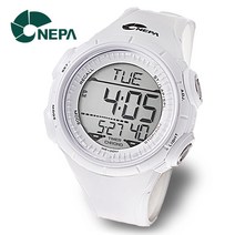 NEPA 네파 50랩메모리 8알람 방수 전자 스포츠 군인시계 N237-화이트