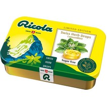 Ricola 리콜라 스위스 허브 드롭 레몬민트 캔디 무설탕 사탕 75g, 2팩