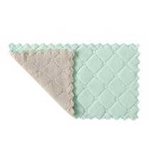 nonstick oil wiping rags 주방 효율적인 슈퍼 흡수성 극세사 청소 천 홈 세척 접시 주방 청소 수건, 녹색 회색, 8개