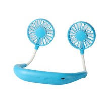 쿨러 Xiaomi 휴대용 목 팬 USB 교수형 손 무료 개인 미니 게으른 사람 360 학위 회전 냉각 웨어러블, 푸른